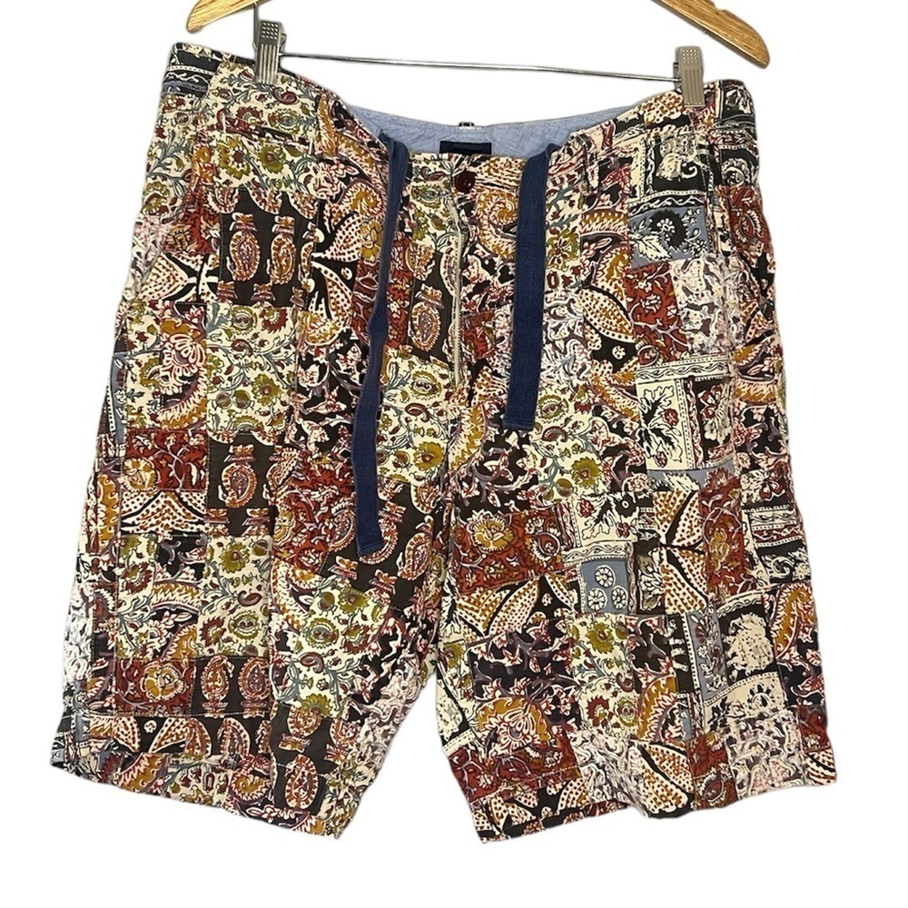 J Crew Patterned Bohemian Vintage Style Drawstring Shorts 36